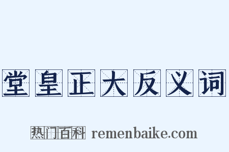 堂皇正大反义词是什么意思的图片